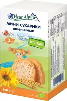 Сухарики Fleur Alpine Organic Пшеничные с 3 лет 100г