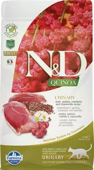 Сухой корм для кошек Farmina N&D Cat Quinoa беззерновой с уткой и киноа для профилактики мочекаменной болезни 1.5кг