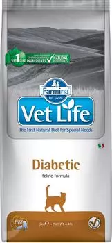 Сухой корм для кошек Farmina Vet Life Cat Diabetic диетический с курицей при сахарном диабете 2кг