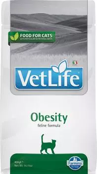 Сухой корм для кошек Farmina Vet Life Cat Obesity диетический с курицей при избыточном весе 400г