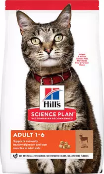 Сухой корм для кошек Hills Science Plan Adult с ягненком 3кг