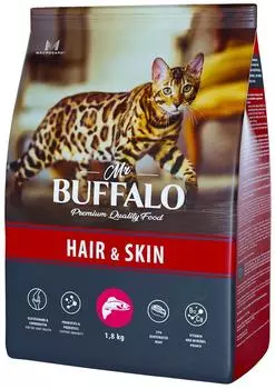 Сухой корм для кошек Mr.Buffalo Adult Hair&amp;Skin с лососем 1.8кг