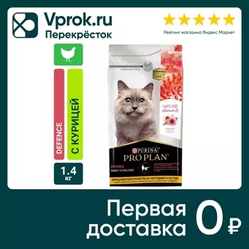 Сухой корм для кошек Pro Plan Nature Elements Sterilised для стерилизованных с курицей 1.4кг