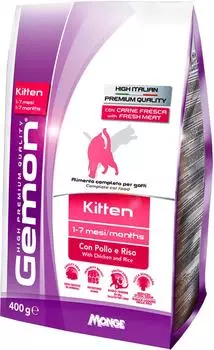 Сухой корм для котят Gemon Cat с курицей и рисом 400г
