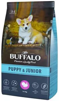 Сухой корм для щенков Mr.Buffalo Puppy&amp;Junior с индейкой 14кг