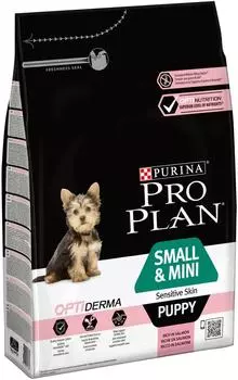 Сухой корм для щенков Pro Plan Optiderma Small&amp;Mini Puppy для мелких пород с лососем 3кг