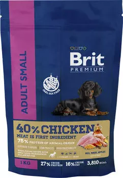 Сухой корм для собак Brit Premium Adult Small 1кг