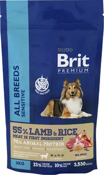 Сухой корм для собак Brit Premium Lamb &amp; Rice 3кг