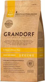 Сухой корм для собак Grandorf Adult mini 4 мяса с рисом 1кг
