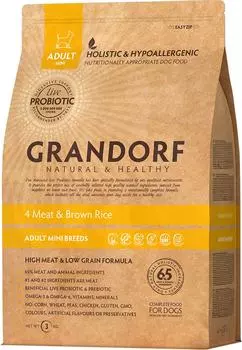 Сухой корм для собак Grandorf Adult mini 4 мяса с рисом 3кг
