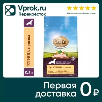 Сухой корм для собак Natures Table для мелких пород Курица с рисом 2.3кг