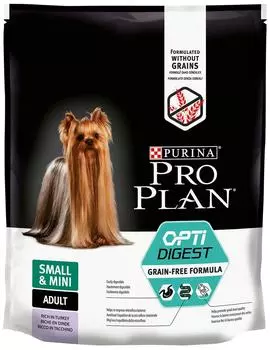 Сухой корм для собак Pro Plan Optidigest Small&amp;Mini Adult Grain Free Formula с индейкой 700г
