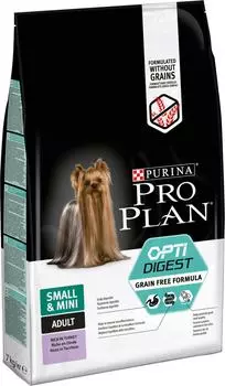Сухой корм для собак Pro Plan Optidigest Small&amp;Mini Adult Grain Free Formula с индейкой 7кг