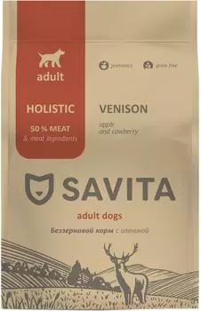 Сухой корм для собак Savita с олениной 4кгс доставкой!