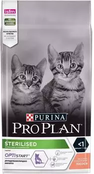 Сухой корм для стерилизованных котят Pro Plan Optistart Sterilised Kitten с лососем 1.5кг