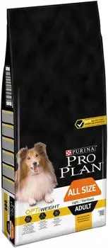 Сухой корм для стерилизованных собак Pro Plan All Size Adult Light/Sterilised для контроля веса с курицей 14кг