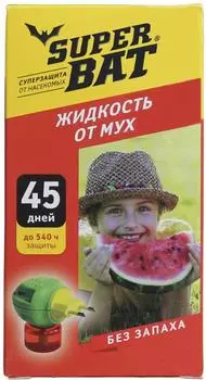 SuperBAT Жидкость от комаров дополнительный флакон 45 ночей, 30 мл.