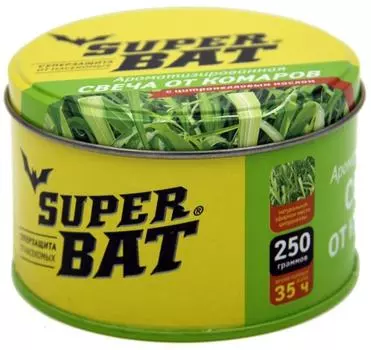 Свеча от комаров SuperBAT Ароматизированная на масле цитронеллы 250г