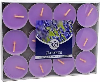 Свечи чайные РСМ Лаванда 24шт - Vprok.ru Перекрёсток