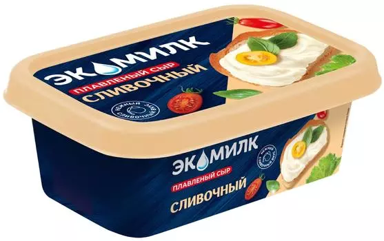 Сыр Экомилк плавленый Cливочный 55% 180гс доставкой!