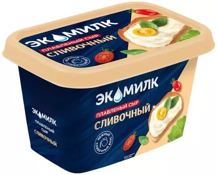 Сыр Экомилк плавленый Cливочный 55% 350гс доставкой!