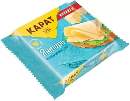 Сыр Karat Янтарь плавленый 25% 130г. Доставим до двери!