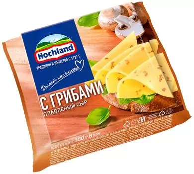 Сыр плавленый Hochland с грибами 45% 150г