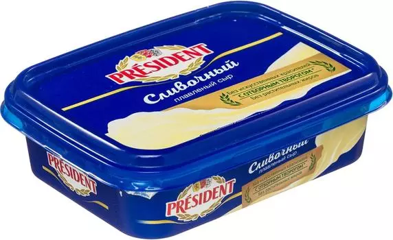 Сыр плавленый President Сливочный 45% 200гс доставкой!