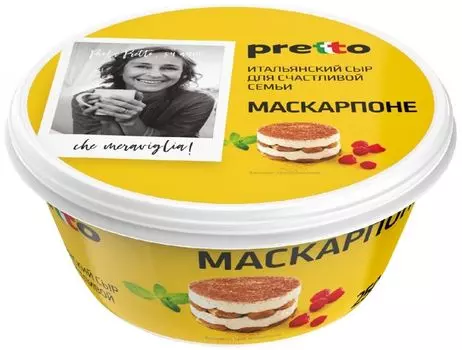 Сыр Pretto Маскарпоне 80% 250г - Vprok.ru Перекрёсток