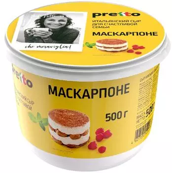 Сыр Pretto Маскарпоне 80% 500г - Vprok.ru Перекрёсток