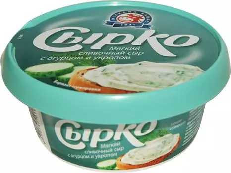 Сыр мягкий Сырко с огурцом и укропом 55% 100г