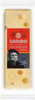 Сыр твердый Schonfeld Swiss Maasdam полутвердый 48% 150г