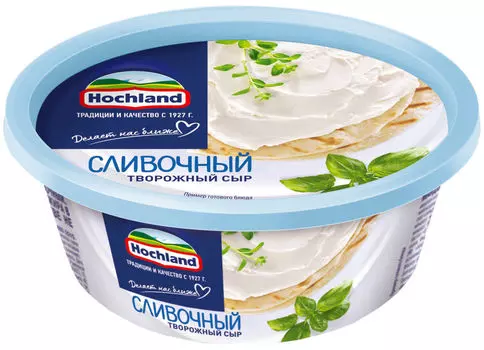 Сыр творожный Hochland Сливочный 60% 140гс доставкой!