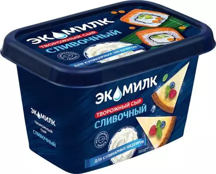 Сыр творожный Экомилк 60% 350г - Vprok.ru Перекрёсток