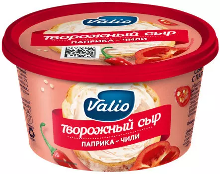 Сыр творожный Valio с паприкой и перцем чили 66% 150г