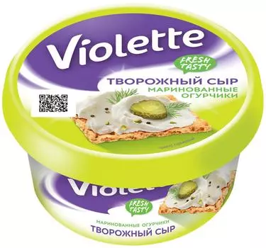 Сыр творожный Violette Маринованные огурчики 70% 140г