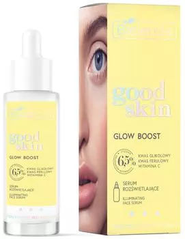 Сыворотка для лица Bielenda Good skin glow boost осветляющая с гликолевой кислотой витамином С и феруловой кислотой 30мл