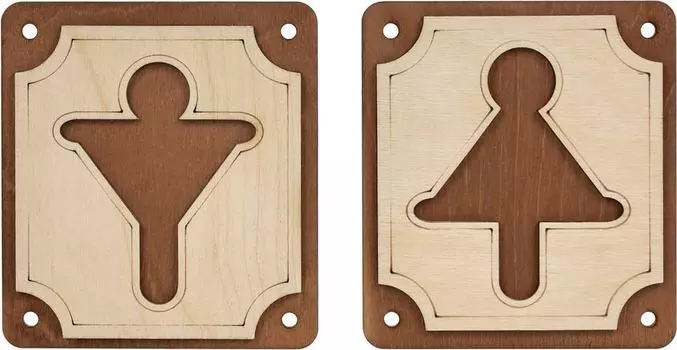 Табличка Банные Штучки М/Ж 29*18см 2шт