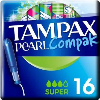 Тампоны Tampax Compak Pearl Super Duo с аппликатором 16шт