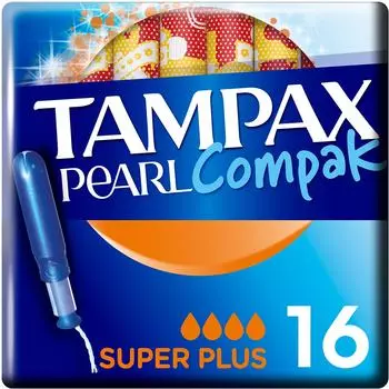 Тампоны Tampax Compak Pearl Super Plus Duo с аппликатором 16шт
