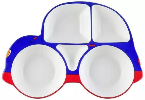 Тарелка сервировочная Elan Gallery Детство Машина Сине-красная 28*19*3.6см