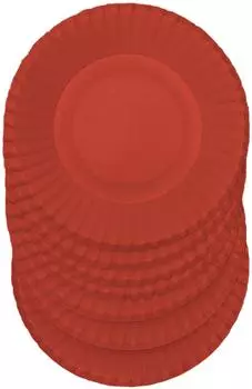 Тарелки бумажные Gratias красные d23см 6штс доставкой!