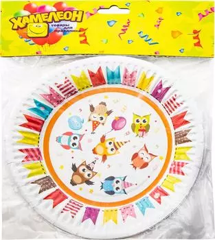 Тарелки одноразовые Гифт-Люкс VPH305 картонные 18см 6шт