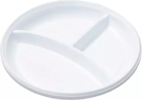 Тарелки одноразовые ПРОСТО трехсекционные белые 20.5см 12шт