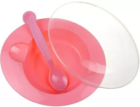 Тарелочка детская Uviton с ложкой и крышечкой