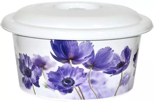 Таз Violet с крышкой Синие маки 10л