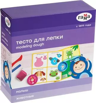 Тесто для лепки Гамма Малыш Животные 5 цветов