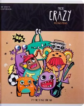 Тетрадь ArtSpace Crazy monsters клетка А5 48л