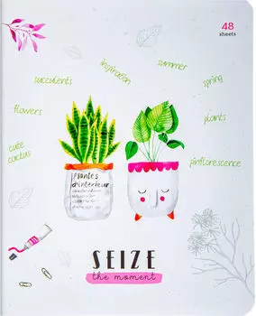 Тетрадь ArtSpace Cute plants клетка А5 48л