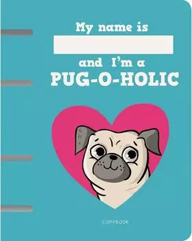 Тетрадь Эксмо Любимый мопс на кольцах А5 80л